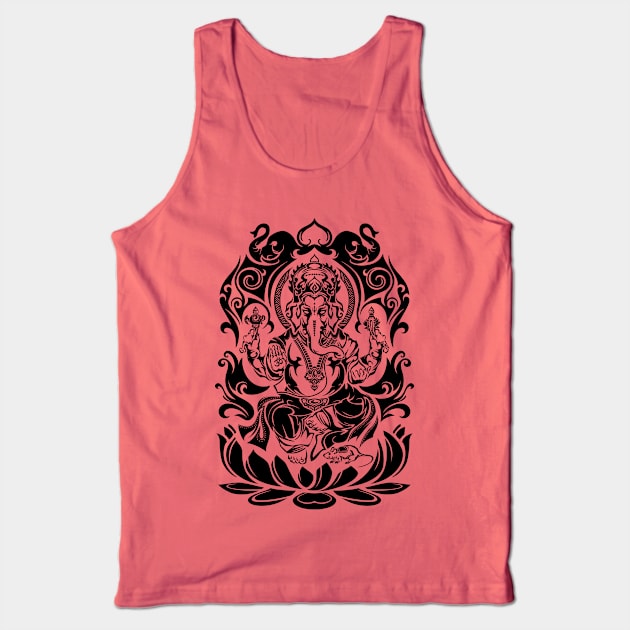 Tribal Ganesh Tank Top by TurkeysDesign